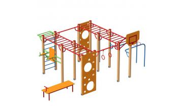 Детский спортивный комплекс (деревянные стойки) фото